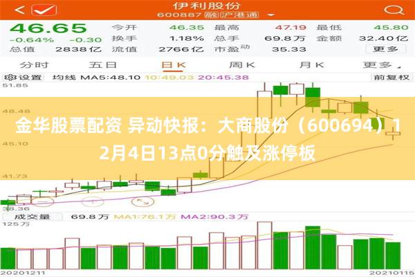 金华股票配资 异动快报：大商股份（600694）12月4日13点0分触及涨停板